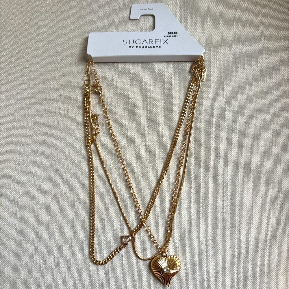 Sugarfix by Baublebar Layered Gold Heart Necklaces
